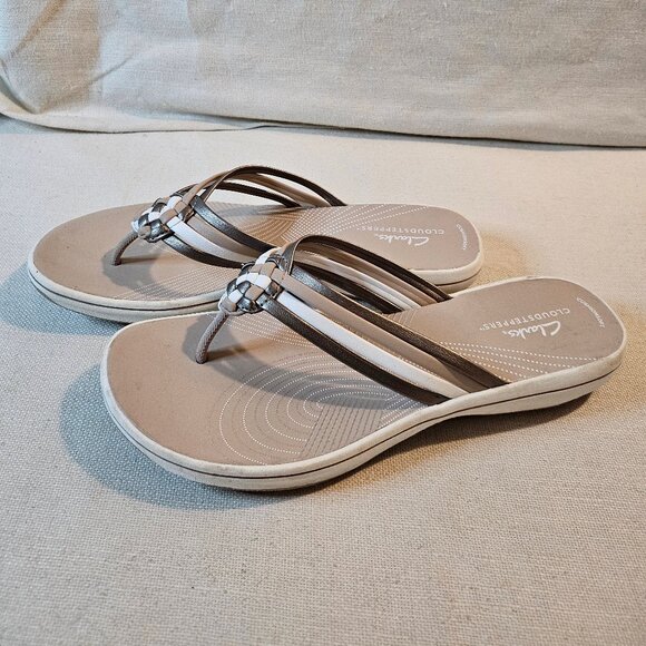 Clarks Cloudstepper Breeze Coral Thong Sandals - Size 9 - Picture 1 of 6
